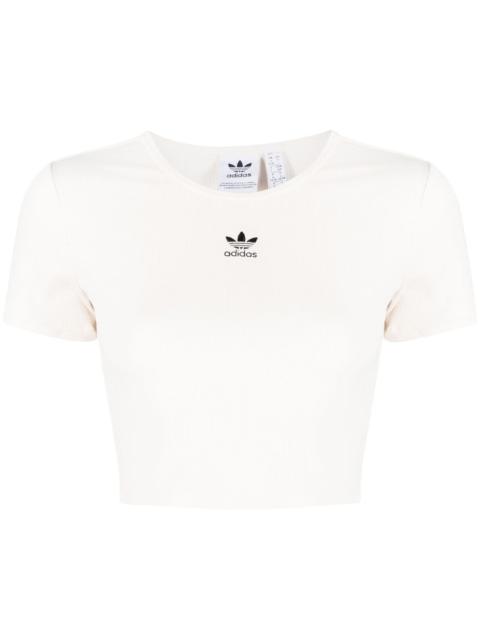 adidas Originals trefoil-embroidered cropped top