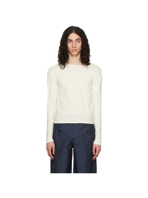 SERAPIS White Embossed Long Sleeve T-Shirt | REVERSIBLE