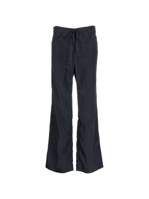 drawstring-waist crinkled trousers