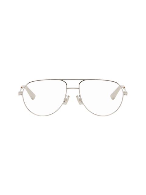 Bottega Veneta Silver Aviator Glasses
