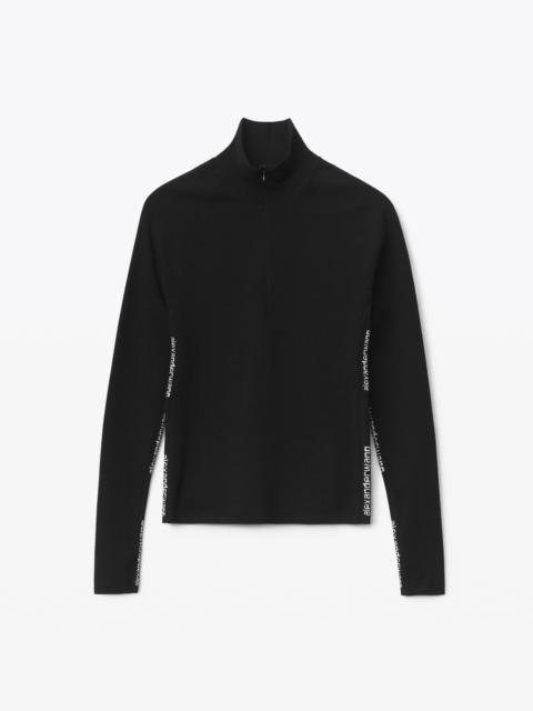 Alexander Wang ZIP HENLEY IN VISCOSE JACQUARD