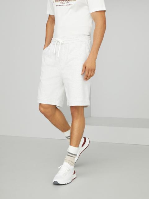 Techno cotton French terry Bermuda shorts