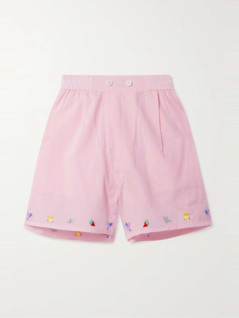 Tumbler embroidered cotton-poplin shorts