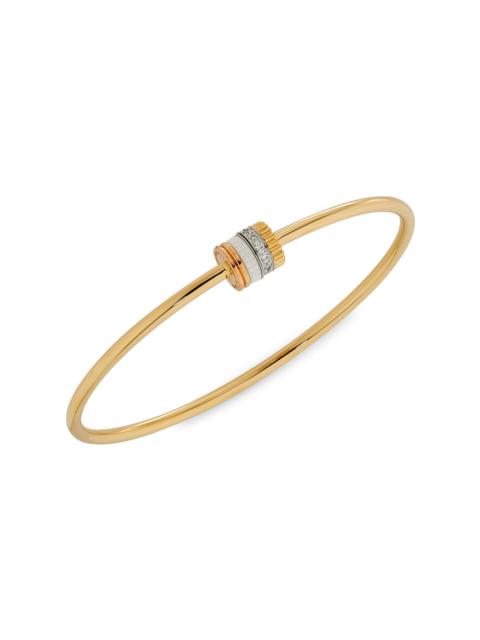 Boucheron Women's Quatre White Edition Tri-Tone 18K Gold, HyCeram & 0.11 TCW Diamond Bangle - Yellow Gold