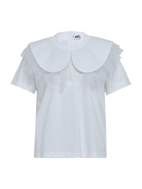 Noir Kei Ninomiya Cotton Ponte X Nylon Tulle Tee