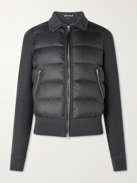 TOM FORD Slim-Fit Leather-Trimmed Quilted Shell and Wool Down Jacket