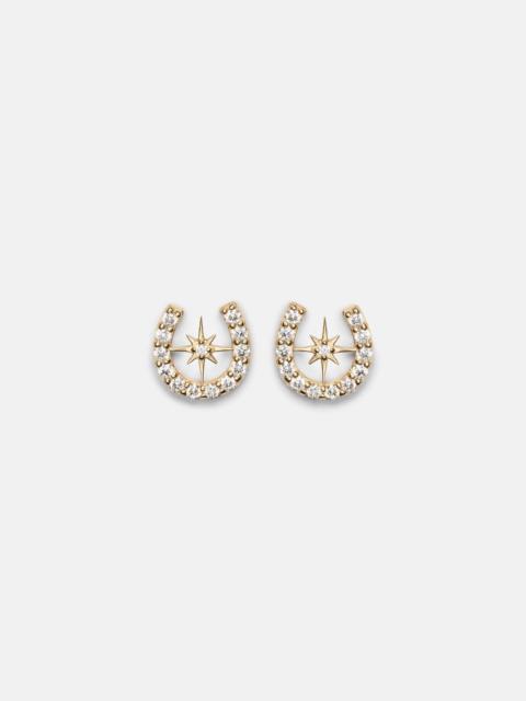 SYDNEY EVAN Horseshoe Starburst 14kt gold (585/1000) stud earrings with diamonds