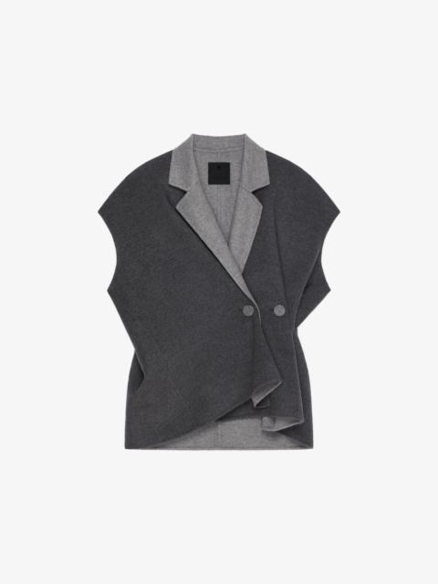 SLEEVELESS JACKET IN DOUBLE FACE WOOL AND CASHMERE