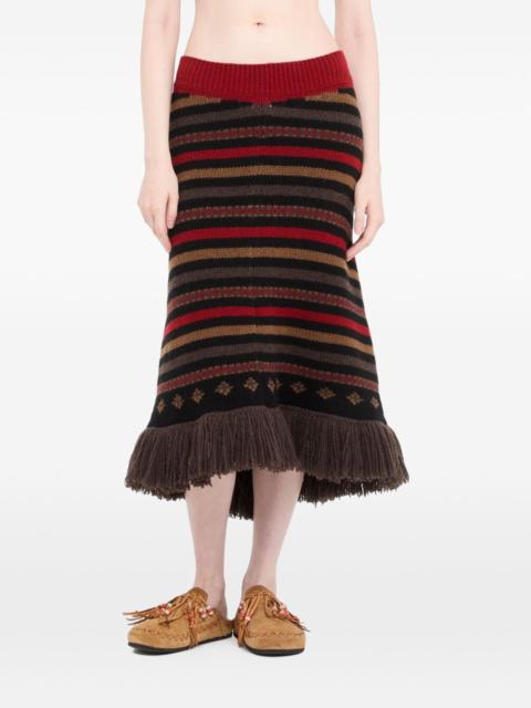 Alanui fringed midi skirt