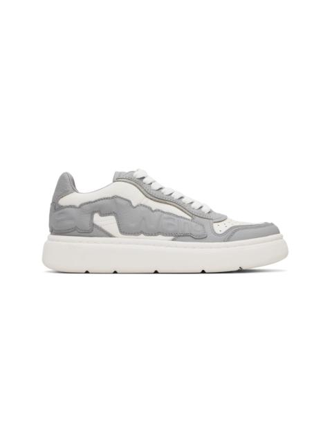 Alexander Wang Gray & White Puff Pebble Leather Sneakers
