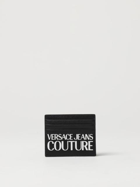 VERSACE JEANS COUTURE Versace Jeans Couture credit card holder in saffiano leather with logo