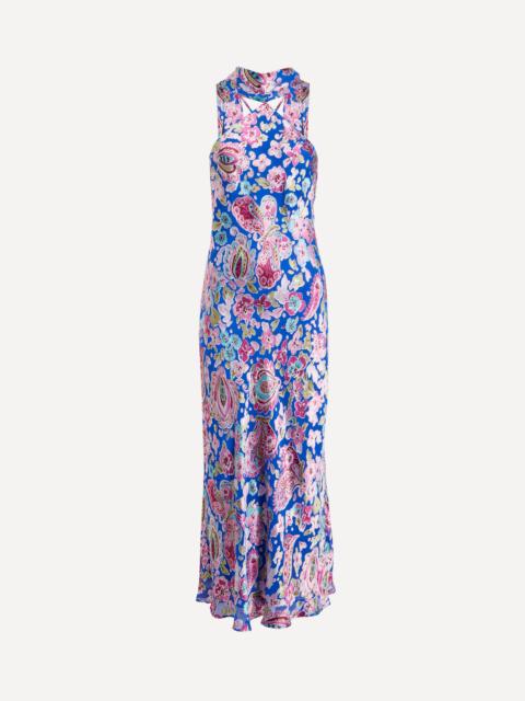 RIXO Hayley Silk-Satin Devoré Midi Dress