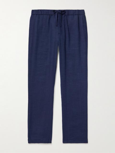 FRESCOBOL CARIOCA Oscar Straight-Leg Linen and Cotton-Blend Drawstring Trousers