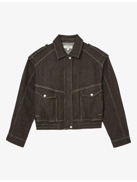 REISS Blair Relaxed-Fit Stretch-Denim Jacket