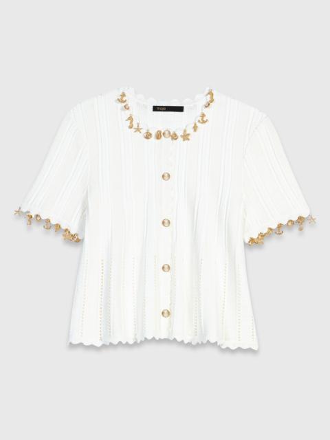 maje Gold jewellery cardigan