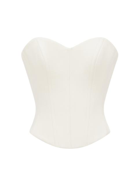 ALEX PERRY Wool Suiting Corset Top off-white