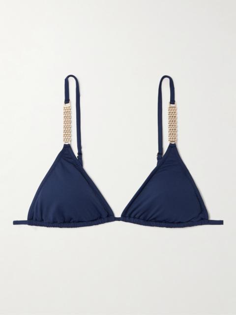MELISSA ODABASH Maldives Embellished Triangle Bikini Top