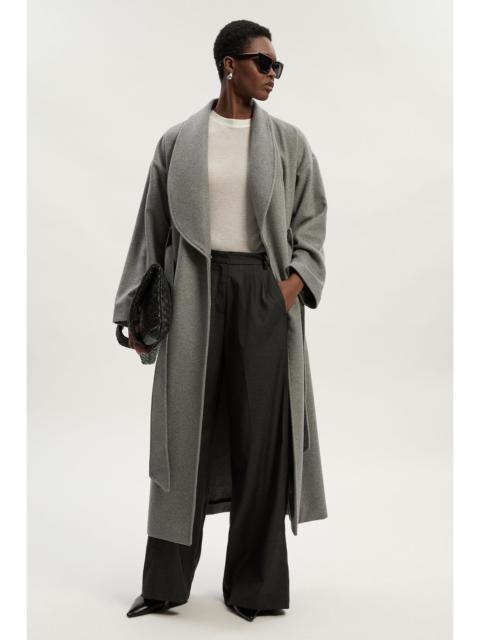 KAREN MILLEN Brushed Wool  Belted Wrap Tailored Maxi Coat