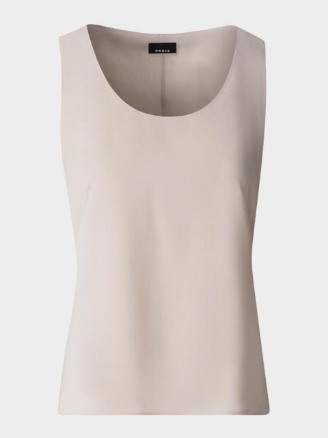 AKRIS Scoop-Neck Silk Georgette Tank Top