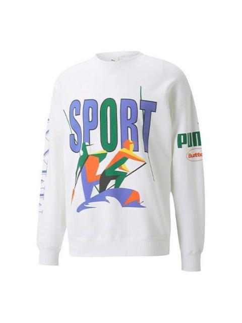 PUMA PUMA x Butter Goods Unisex Printing Round-neck Sweatshirt White 532440-02