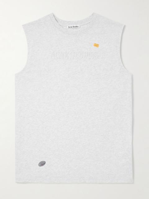 Acne Studios Logo-Appliquéd Cotton-Jersey Tank Top Gray