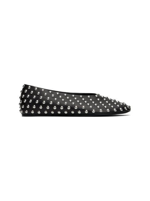Jil Sander Black Studded Leather Ballerina Flats