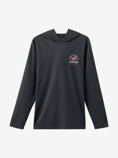 O'Neill TRVLR UPF Hooded Hawaii Flag Long Sleeve Shirt