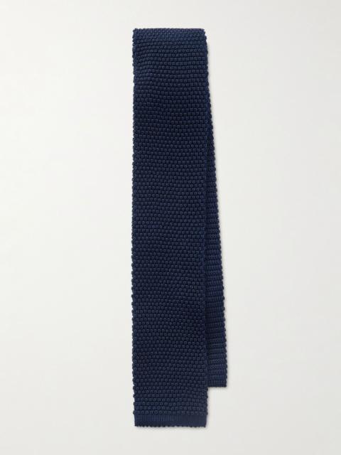 Brunello Cucinelli 6cm Knitted Silk Tie Navy