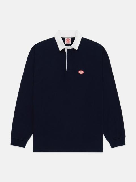 J. PRESS MADE-IN-USA SOLID NAVY J. PRESS SEAL RUGBY SHIRT