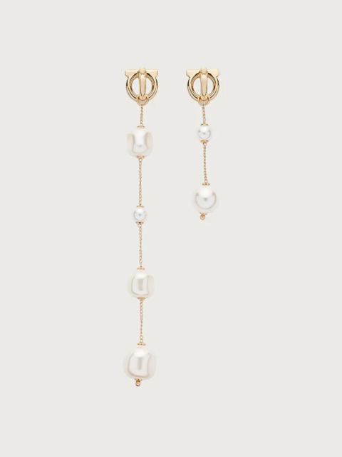 FERRAGAMO GANCINI ASYMMETRICAL EARRINGS