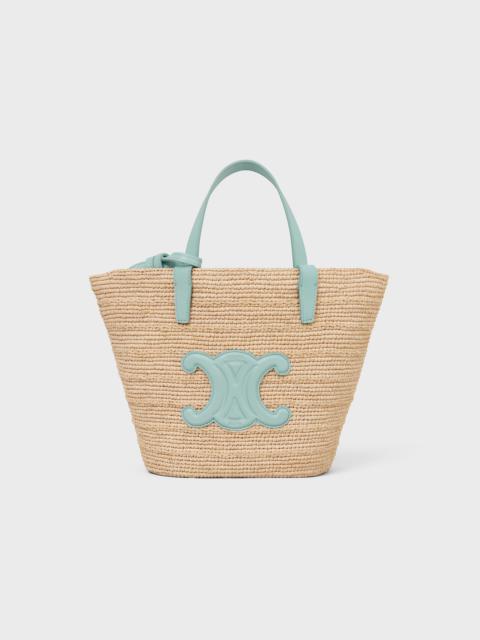 CELINE TEEN SUPPLE CELINE CLASSIC PANIER in Raffia and calfskin