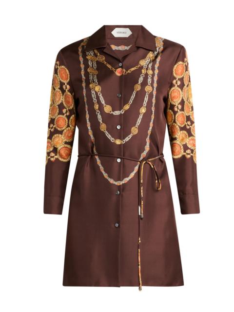 VERSACE Women's The Lover Silk Twill Shirtdress - Multi Color
