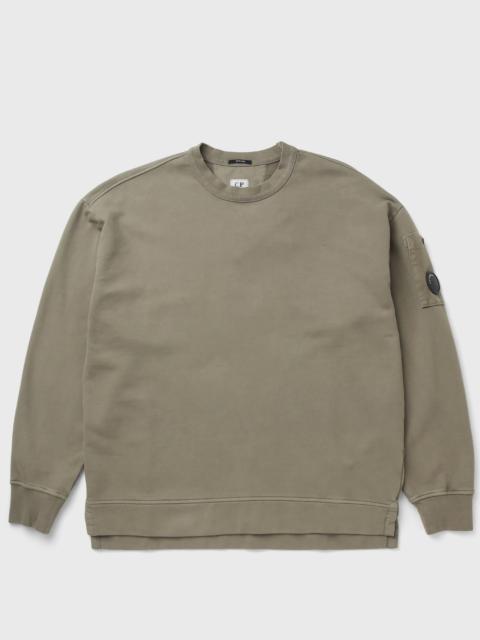 C.P. Company BRUSHED AND EMERIZED DIAGONAL FLEECE MIXED BOXY CREWNECK LENS SWEATSHIRT