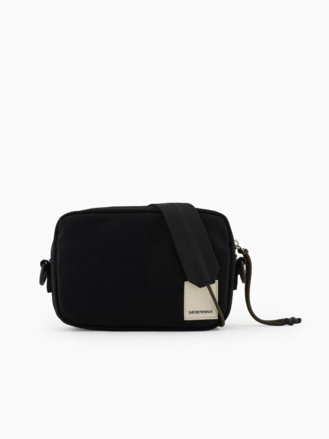 EMPORIO ARMANI Emporio Armani Sustainability Values Capsule Collection organic canvas drawstring tech case with sho