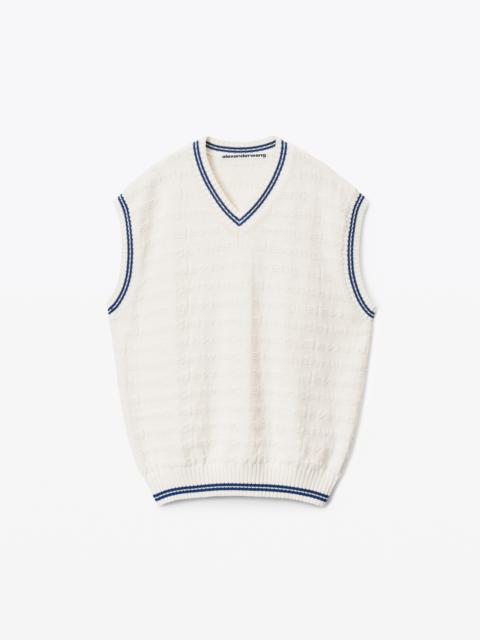 Alexander Wang TUNIC V-NECK VEST IN COMPACT COTTON