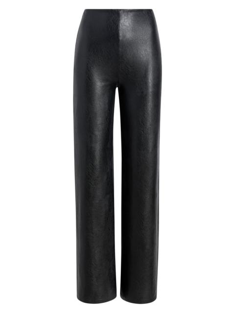 commando Women's Faux-Leather Wide-Leg Pants - Black
