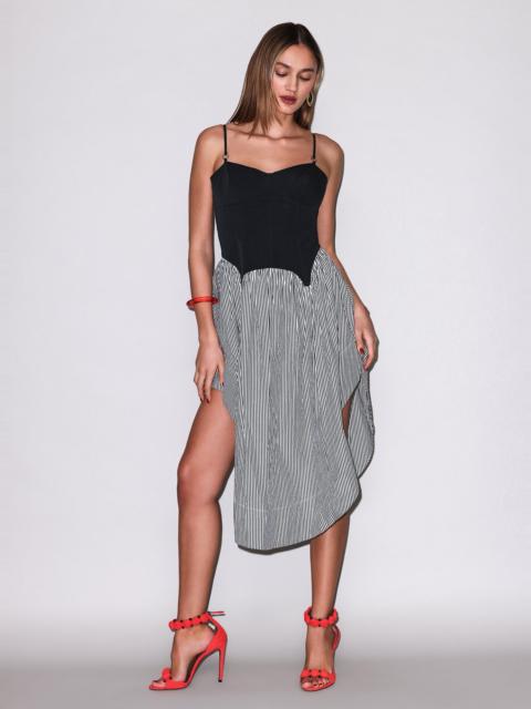 Fleur du Mal Poplin Cupped Midi Dress