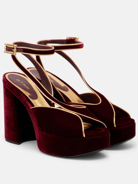 Etro 120 velvet platform sandals