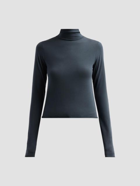 SLVRLAKE Women's Stretch Cotton Turtleneck - Washed Black