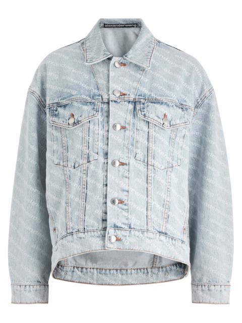 alexanderwang.t Logo-print bleached denim jacket