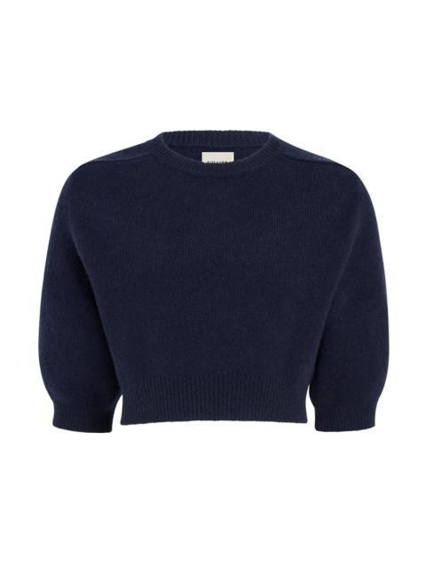 KHAITE Women's Lorelai Wool-Cashmere Sweater Top - Midnight Navy