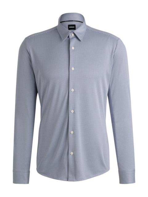 BOSS SLIM-FIT SHIRT IN PATTERNED PERFORMANCE FABRIC