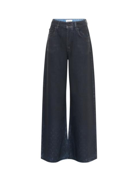 Marine Serre Moon Waxed High-Waist Denim