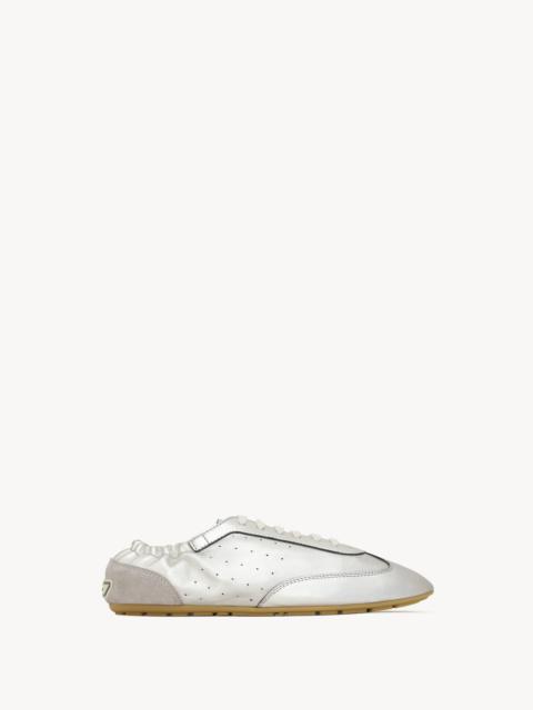 SAINT LAURENT LEWIS SNEAKERS IN METALLIC LEATHER AND SUEDE