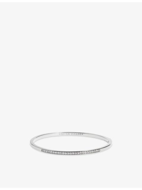 MONICA VINADER Essential Sterling Silver and Lab-Grown Diamond Bangle