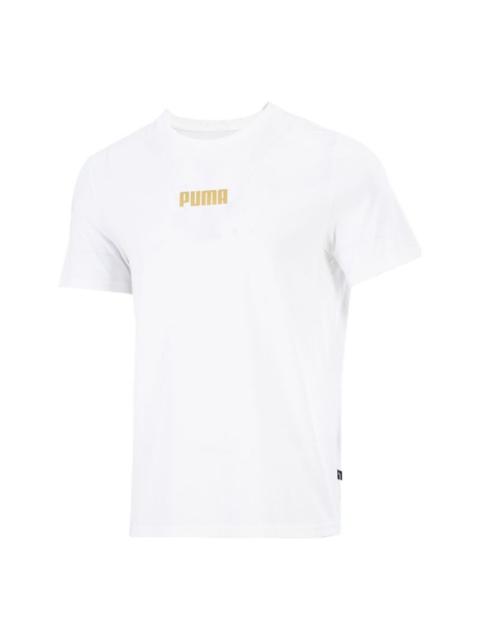 PUMA PUMA Alphabet Printing Casual Sports Short Sleeve White 847651-02