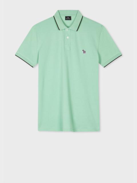 Paul Smith Slim-Fit Mint Green Zebra Logo Polo Shirt With Contrast Tipping