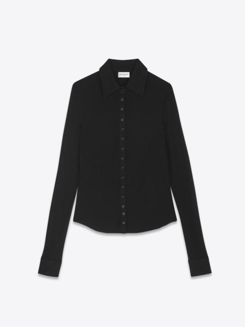 SAINT LAURENT fitted shirt in wool jersey
