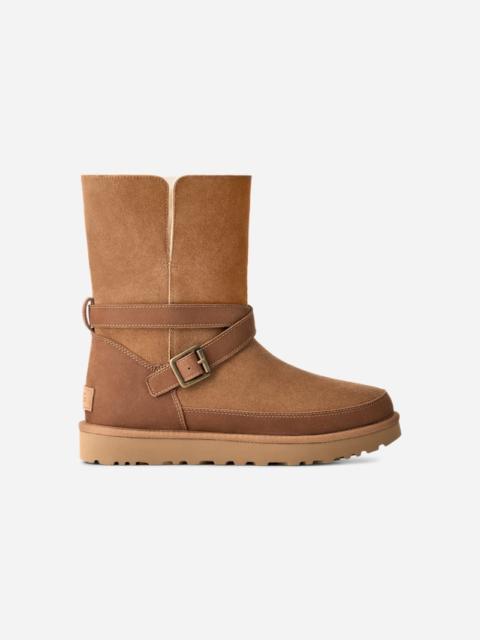 UGG ® Women's Classic Short Bellina Belted Suede Classic Boots in Chestnut