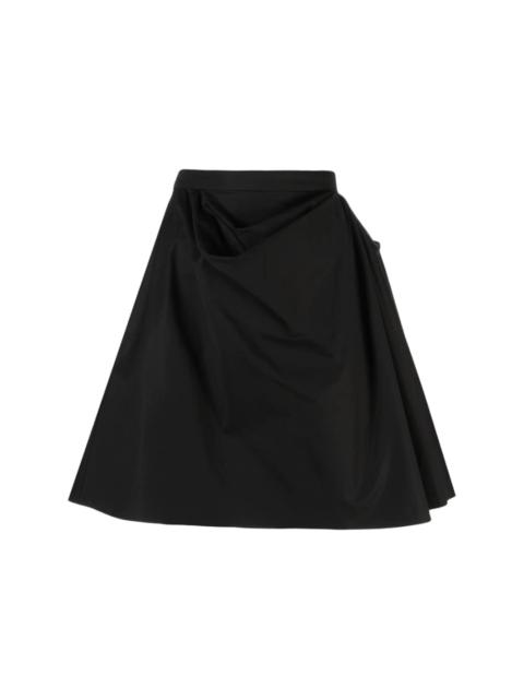 draped cotton miniskirt
